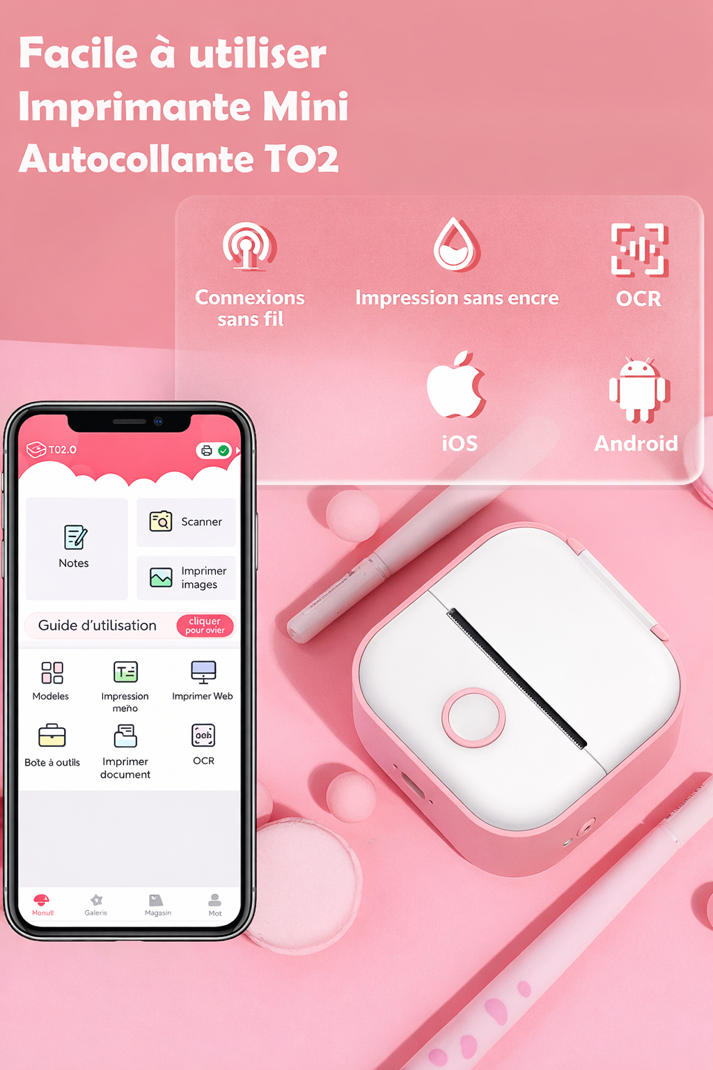 🖨️ Mini Imprimante Phomemo – Imprimez vos idées, partout